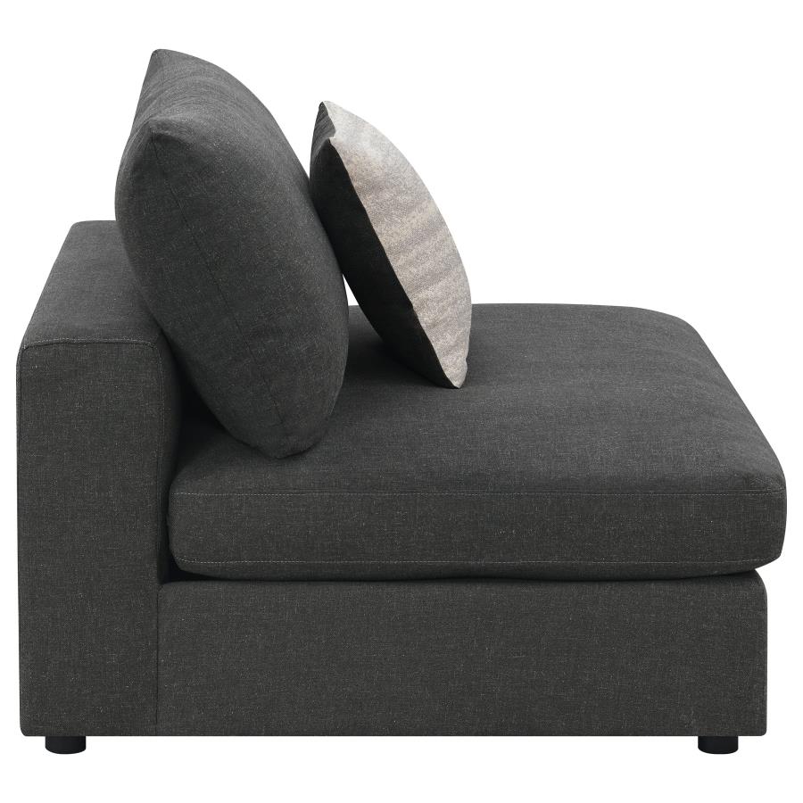 (image for) Serene Upholstered Armless Chair Charcoal