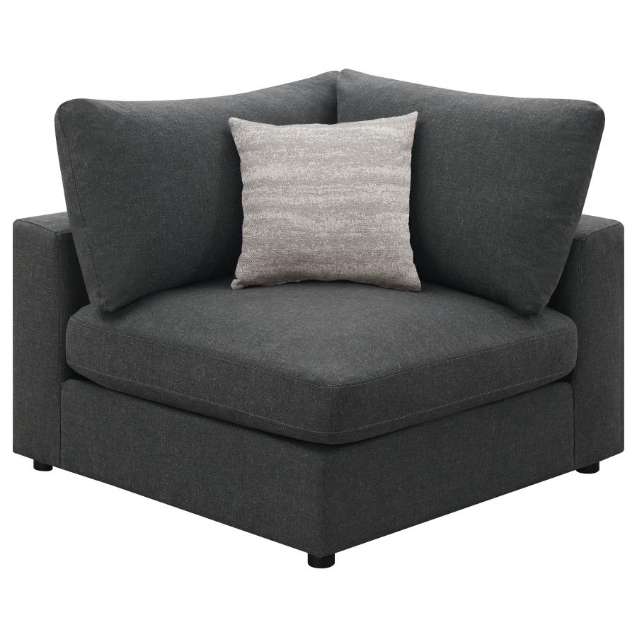 (image for) Serene Upholstered Corner Charcoal - Click Image to Close