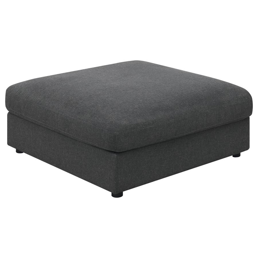 (image for) Serene Square Upholstered Ottoman Charcoal - Click Image to Close