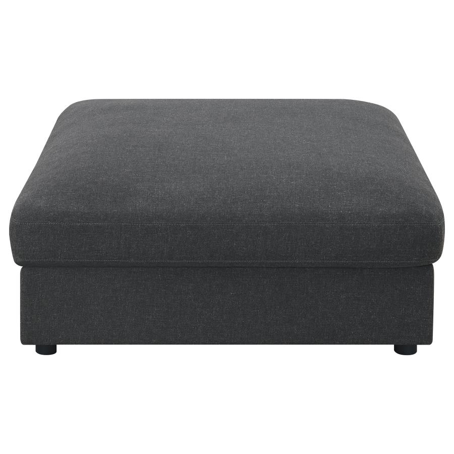 (image for) Serene Square Upholstered Ottoman Charcoal