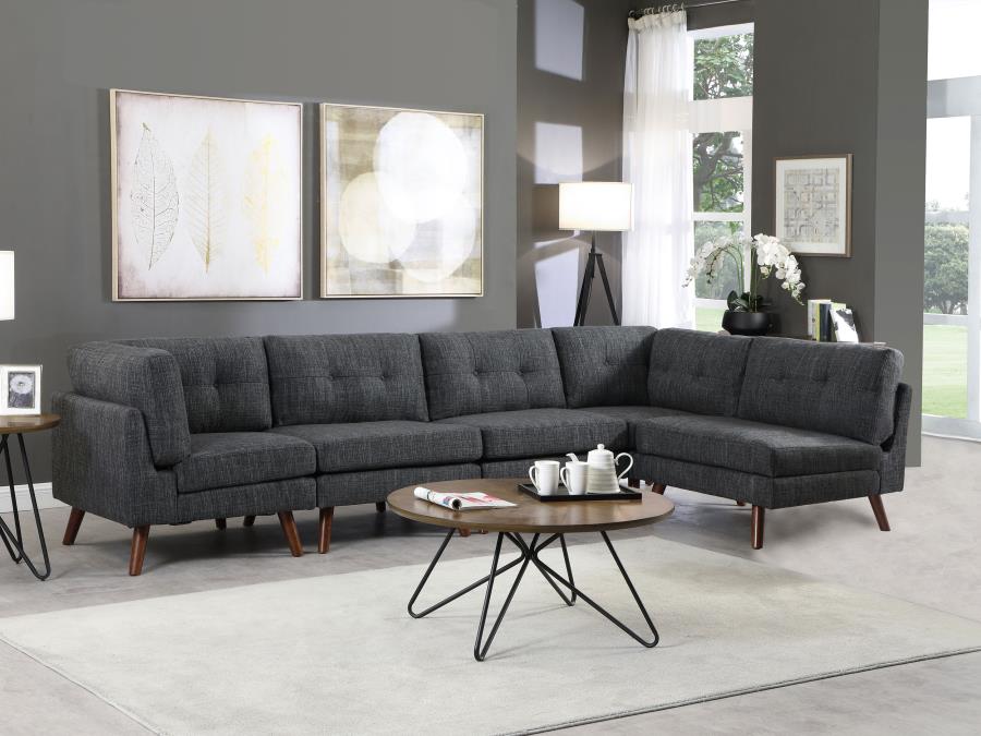 (image for) Churchill 5-piece Upholstered Modular Sectional Dark Grey