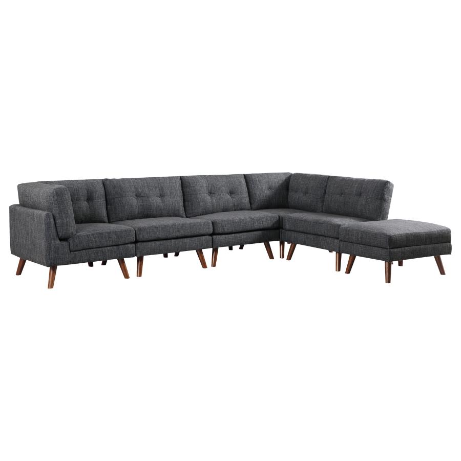 (image for) Churchill 6-piece Upholstered Modular Sectional Dark Grey - Click Image to Close