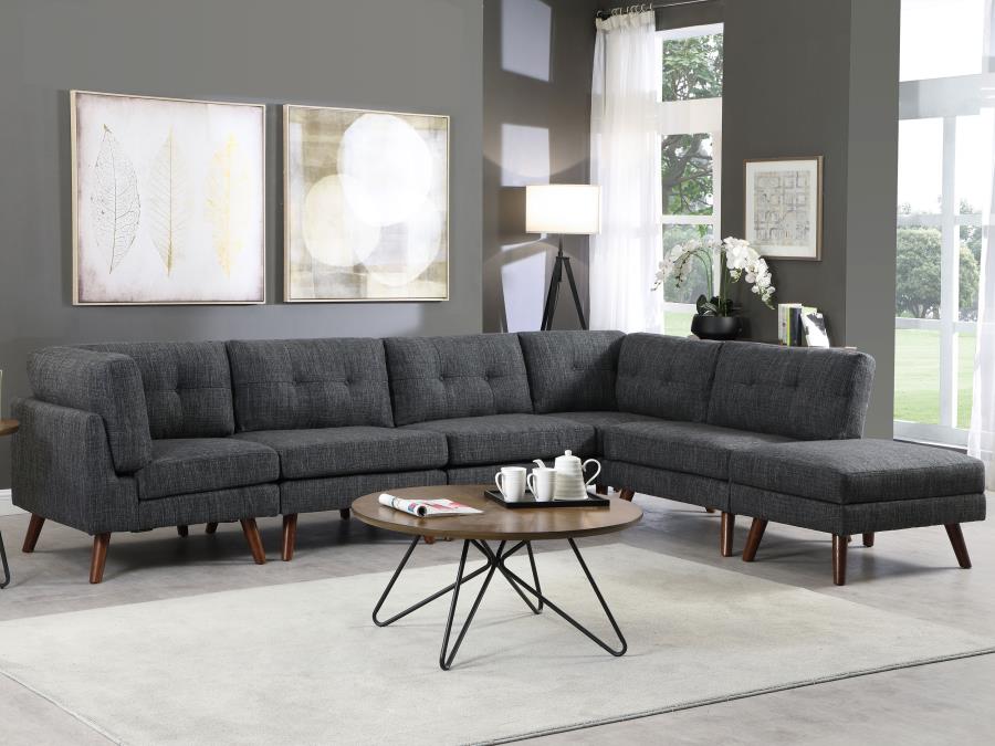 (image for) Churchill 6-piece Upholstered Modular Sectional Dark Grey