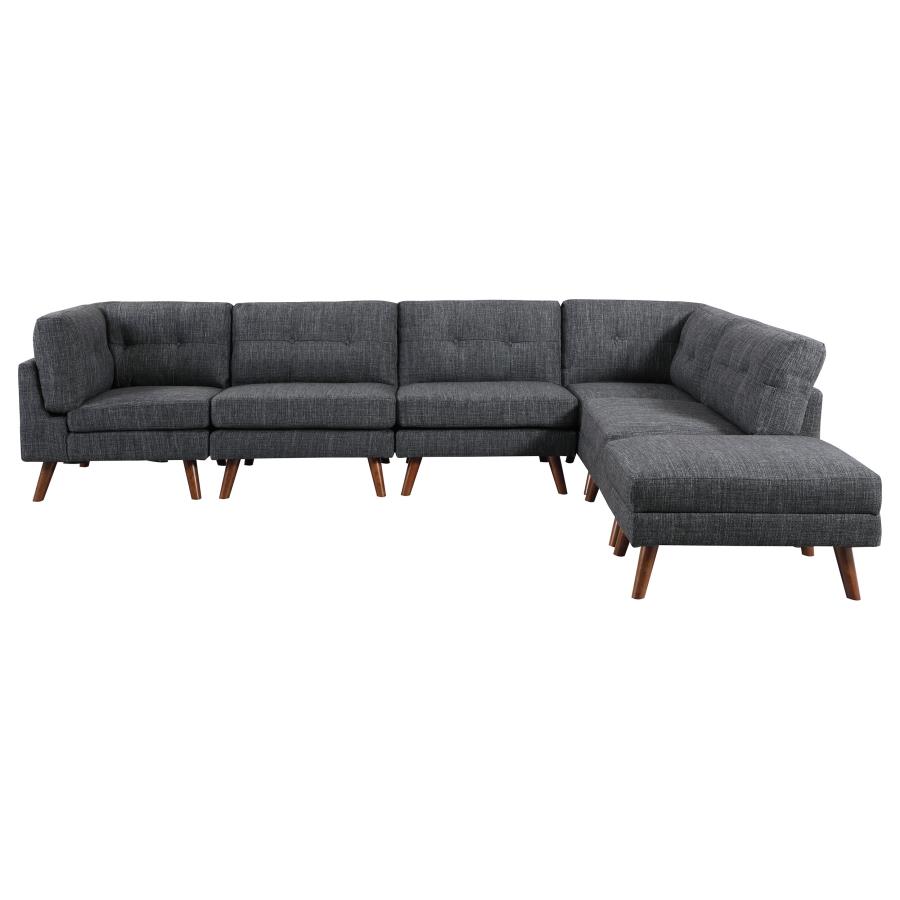 (image for) Churchill 6-piece Upholstered Modular Sectional Dark Grey