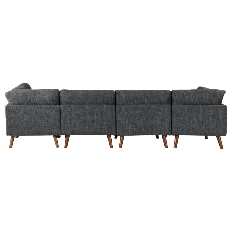 (image for) Churchill 6-piece Upholstered Modular Sectional Dark Grey