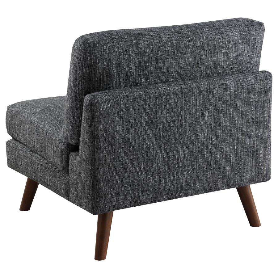 (image for) Churchill Upholstered Tufted Armless Chair Dark Grey