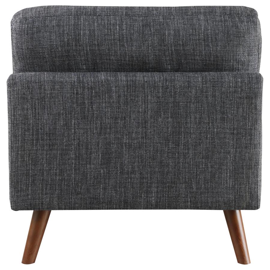 (image for) Churchill Upholstered Tufted Armless Chair Dark Grey