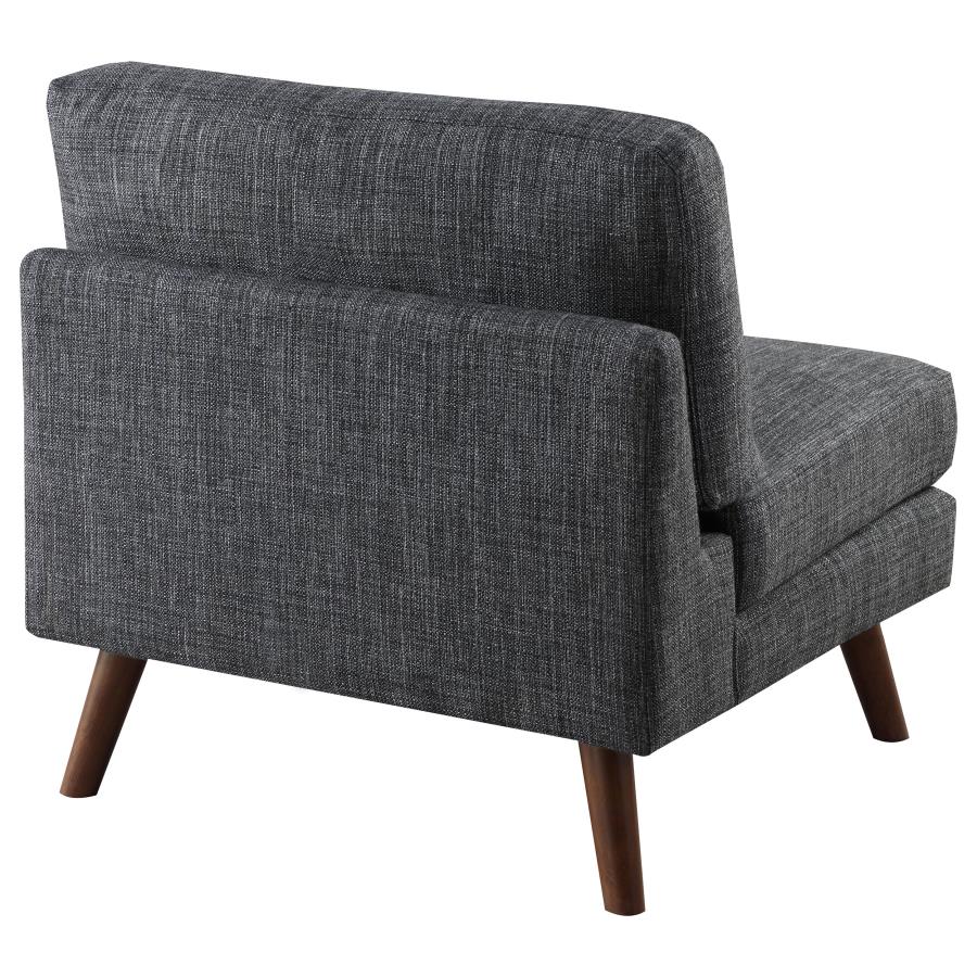 (image for) Churchill Upholstered Tufted Armless Chair Dark Grey