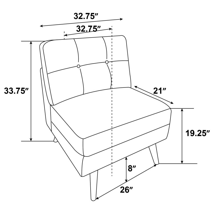 (image for) Churchill Upholstered Tufted Armless Chair Dark Grey