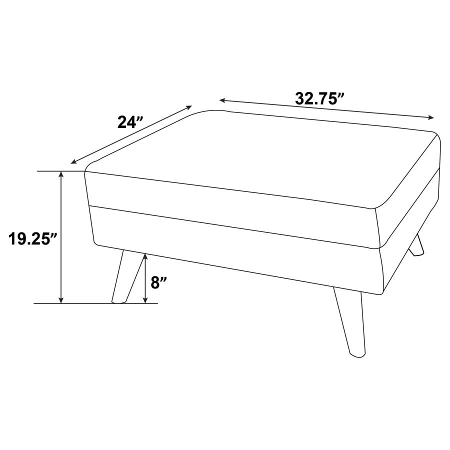 (image for) Churchill Rectangular Ottoman Dark Grey