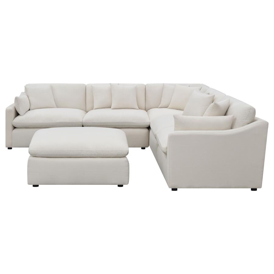 (image for) Hobson 6-piece Upholstered Modular Sectional Sofa Ivory - Click Image to Close