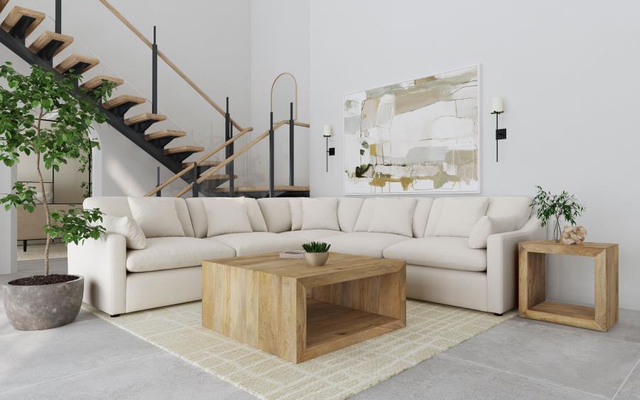 (image for) Hobson 5-piece Upholstered Modular Sectional Sofa Ivory