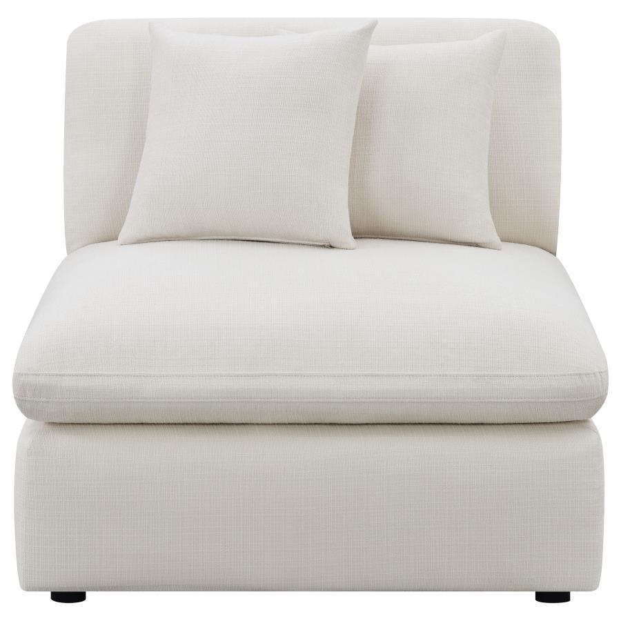 (image for) Hobson Upholstered Armless Chair Ivory