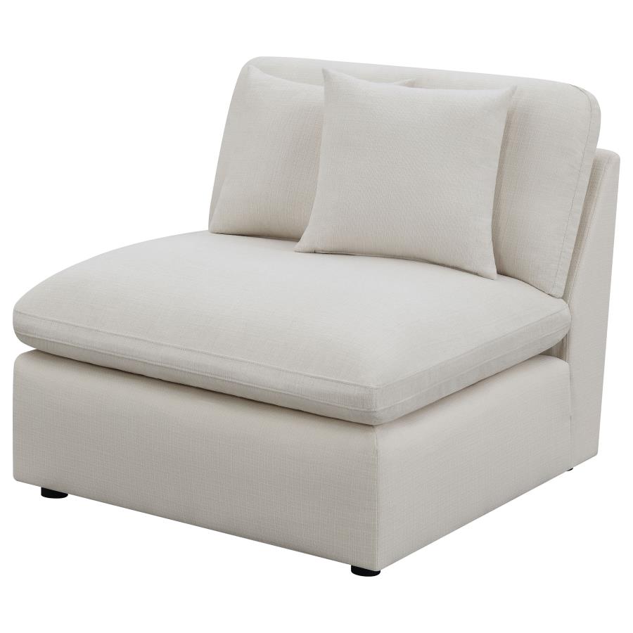 (image for) Hobson Upholstered Armless Chair Ivory