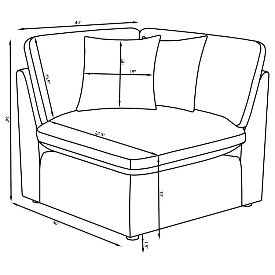 (image for) Hobson Upholstered Corner Ivory