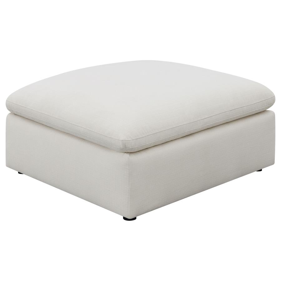 (image for) Hobson Square Upholstered Ottoman Ivory - Click Image to Close