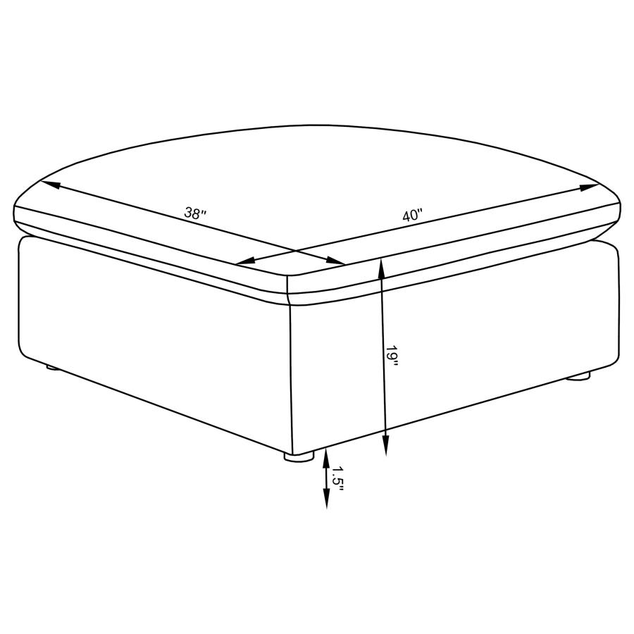 (image for) Hobson Square Upholstered Ottoman Ivory