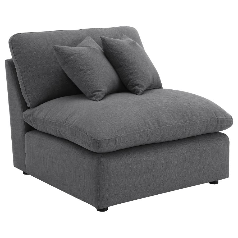 (image for) Hobson Upholstered Armless Chair Charcoal - Click Image to Close