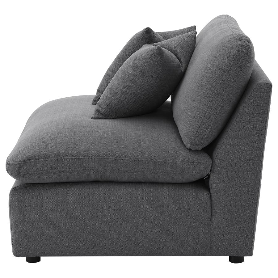 (image for) Hobson Upholstered Armless Chair Charcoal