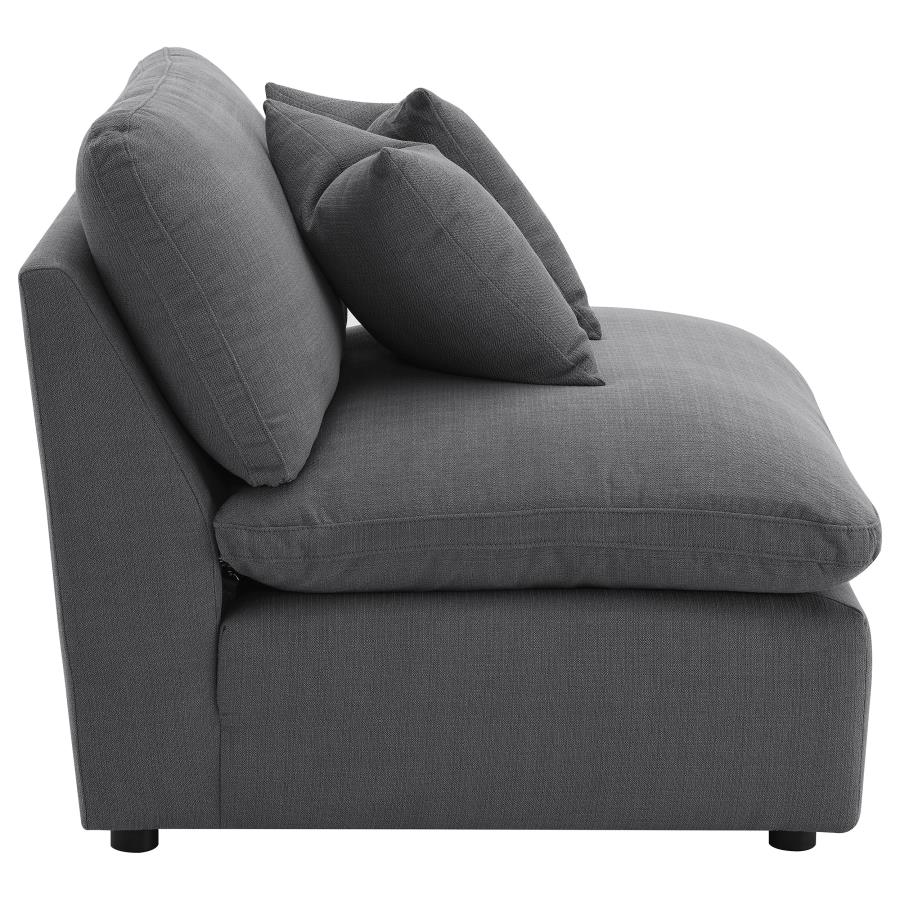 (image for) Hobson Upholstered Armless Chair Charcoal