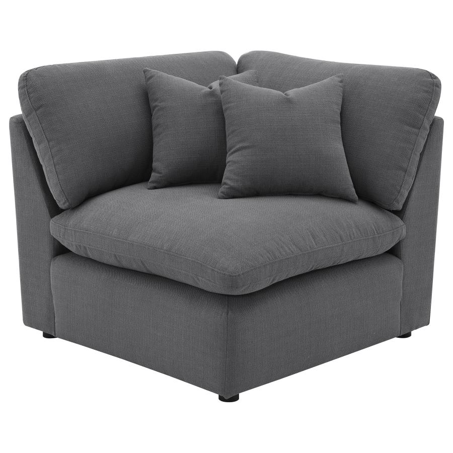 (image for) Hobson Upholstered Corner Charcoal - Click Image to Close