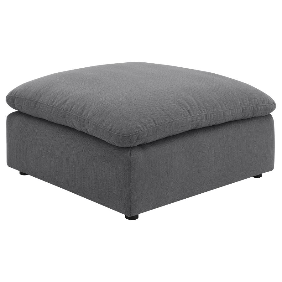 (image for) Hobson Square Upholstered Ottoman Charcoal