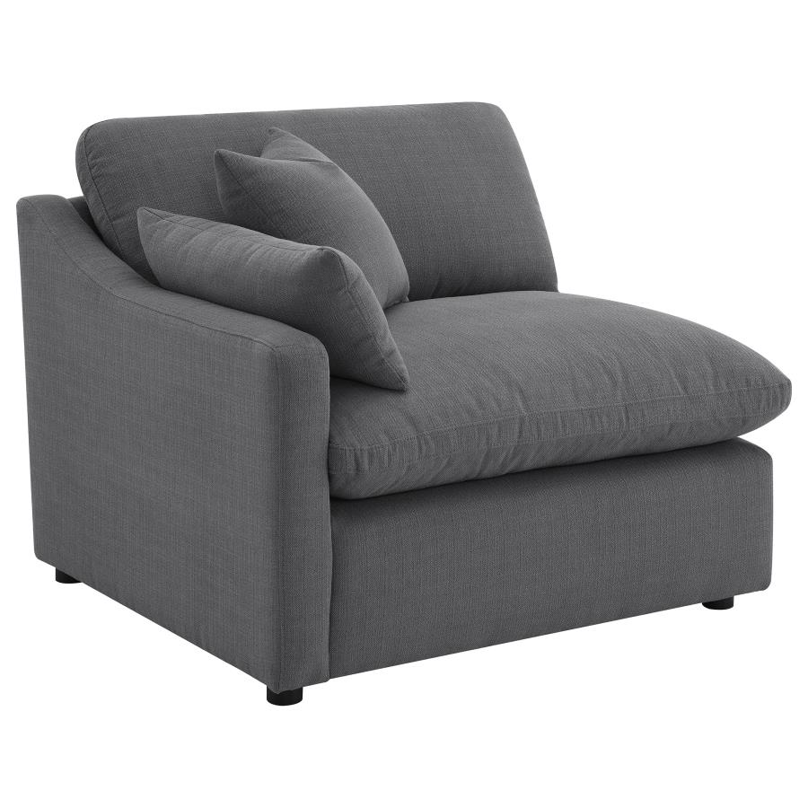 (image for) Hobson Upholstered LAF Chair Charcoal - Click Image to Close