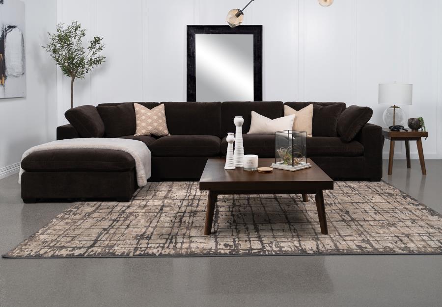 (image for) Lakeview 6-piece Upholstered Modular Sectional Chocolate - Click Image to Close