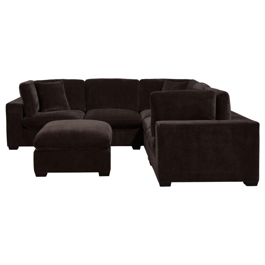 (image for) Lakeview 6-piece Upholstered Modular Sectional Chocolate