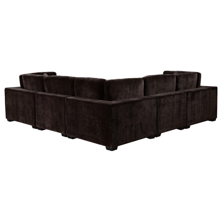 (image for) Lakeview 5-piece Upholstered Modular Sectional Chocolate