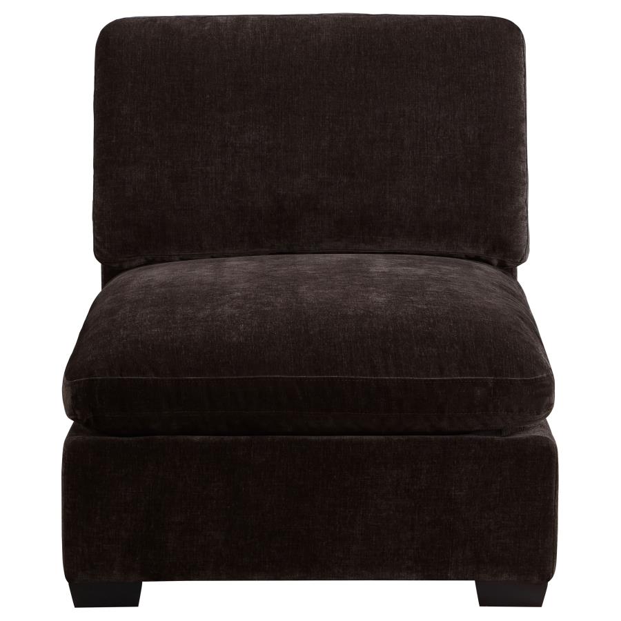 (image for) Lakeview Upholstered Armless Chair Dark Chocolate