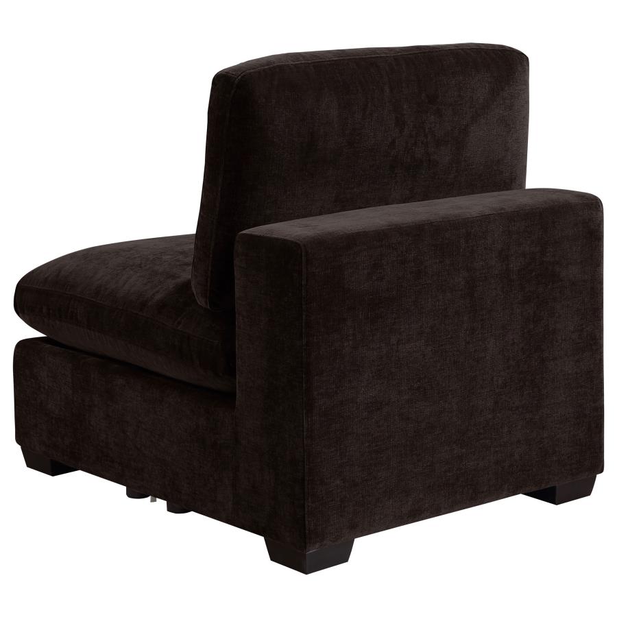 (image for) Lakeview Upholstered Armless Chair Dark Chocolate