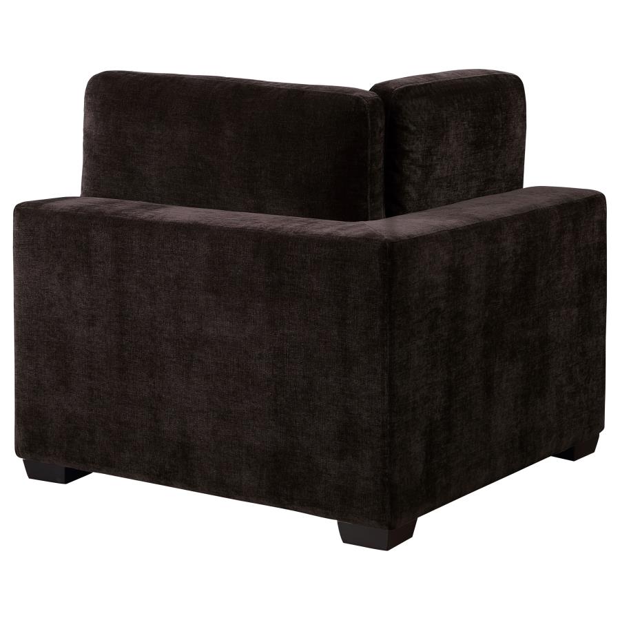 (image for) Lakeview Upholstered Corner Chair Dark Chocolate