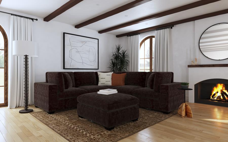 Modal Additional Images for Lakeview Upholstered Corner Chair Dark Chocolate