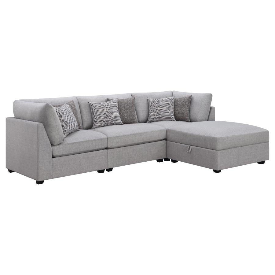 (image for) Cambria 4-piece Upholstered Modular Sectional Sofa Grey - Click Image to Close