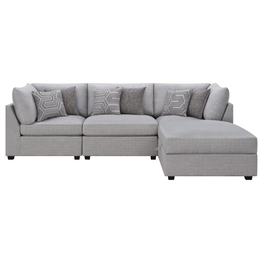 (image for) Cambria 4-piece Upholstered Modular Sectional Sofa Grey