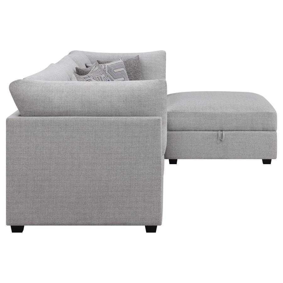 (image for) Cambria 4-piece Upholstered Modular Sectional Sofa Grey