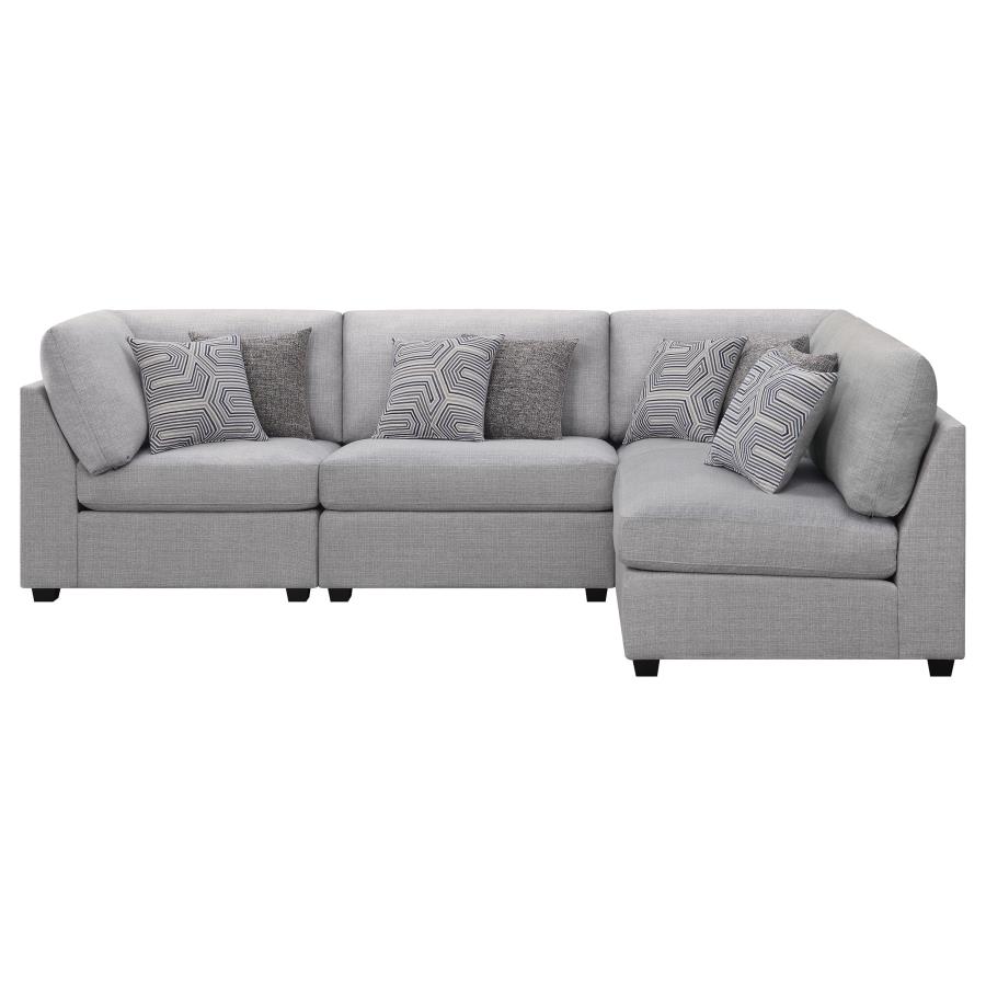 (image for) Cambria 4-piece Upholstered Modular Sectional Sofa Grey