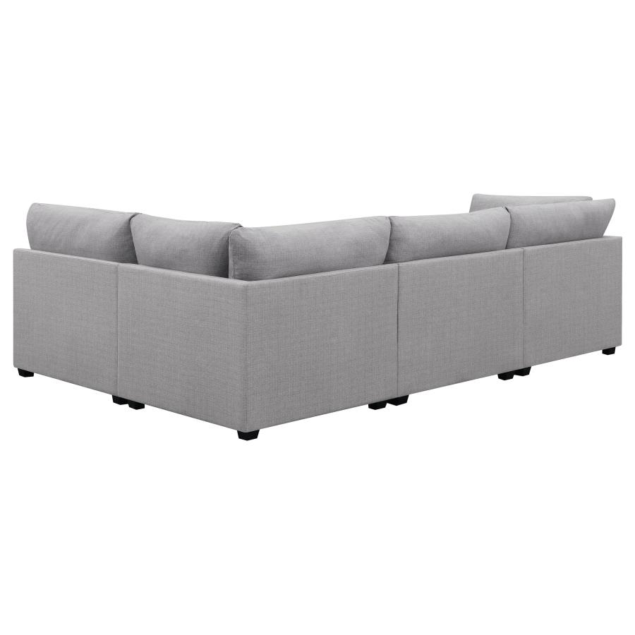 (image for) Cambria 4-piece Upholstered Modular Sectional Sofa Grey