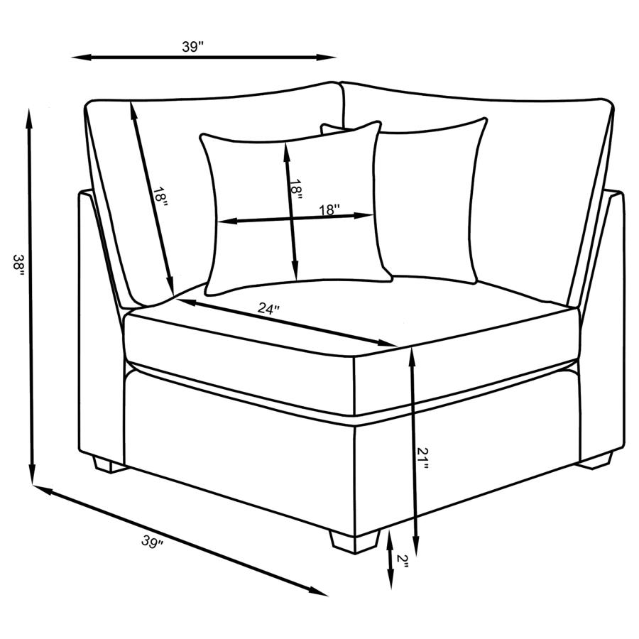 (image for) Cambria 4-piece Upholstered Modular Sectional Sofa Grey