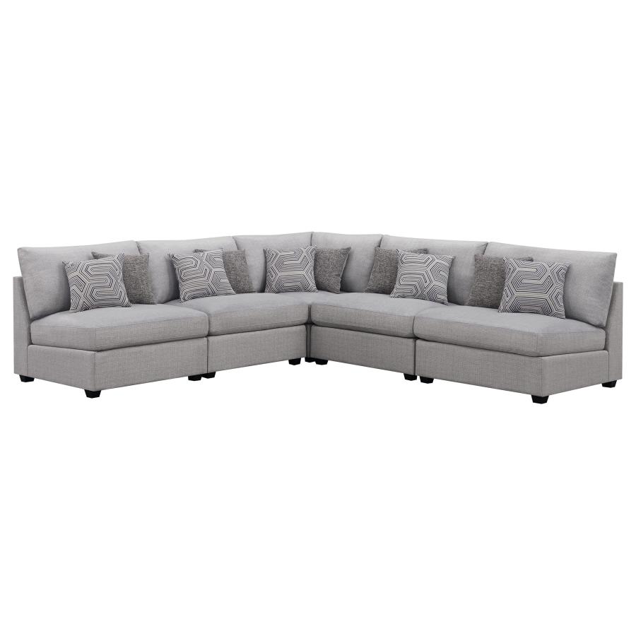 (image for) Cambria 5-piece Upholstered Modular Sectional Sofa Grey - Click Image to Close