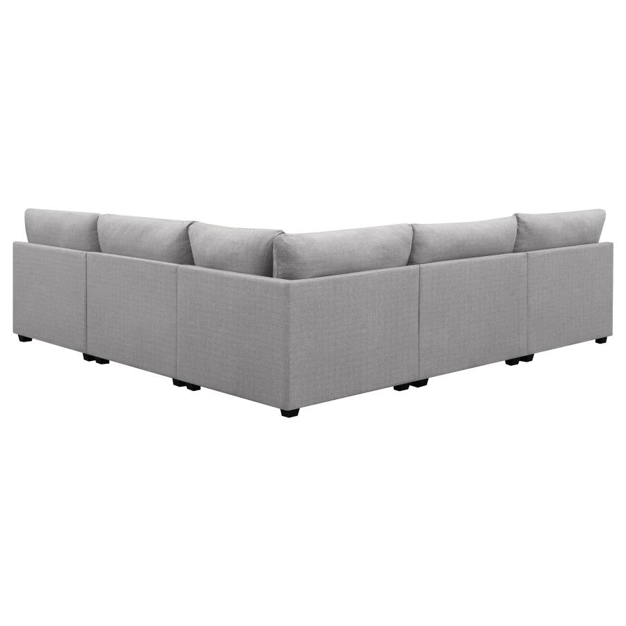 (image for) Cambria 5-piece Upholstered Modular Sectional Sofa Grey