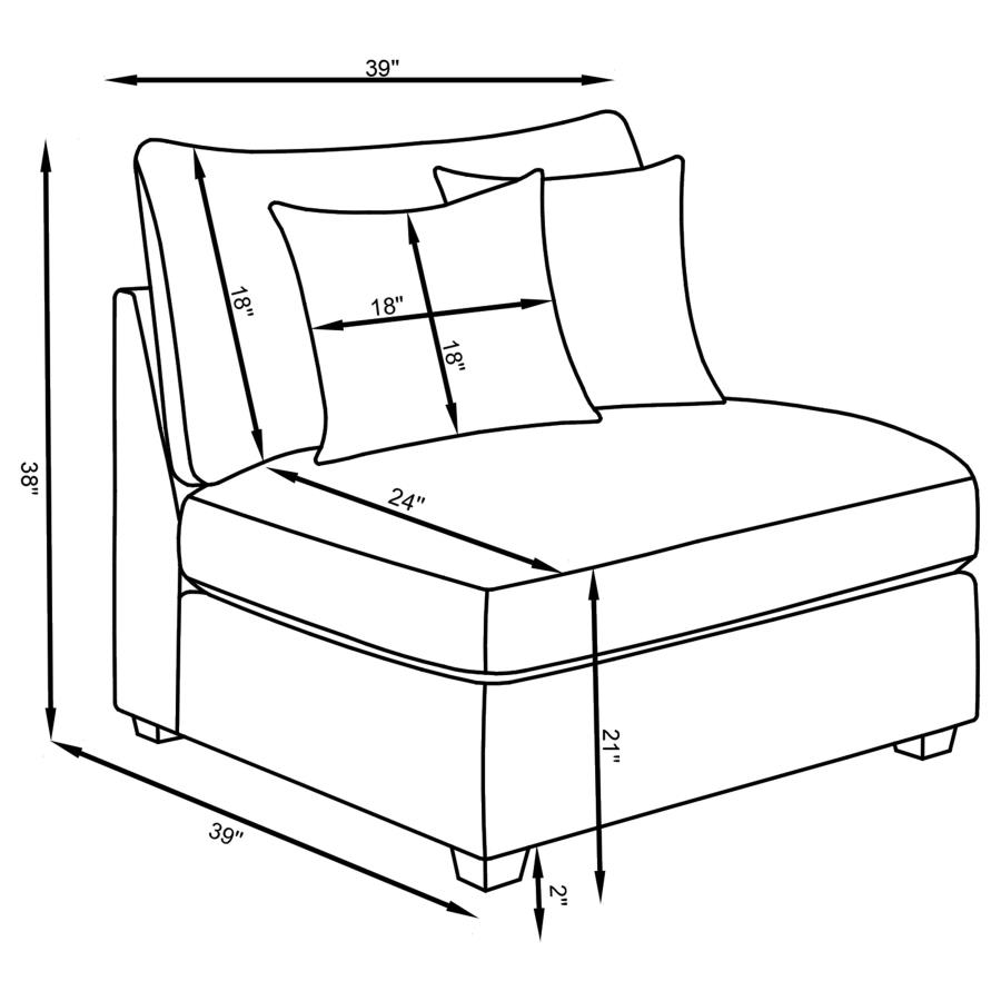 (image for) Cambria 5-piece Upholstered Modular Sectional Sofa Grey