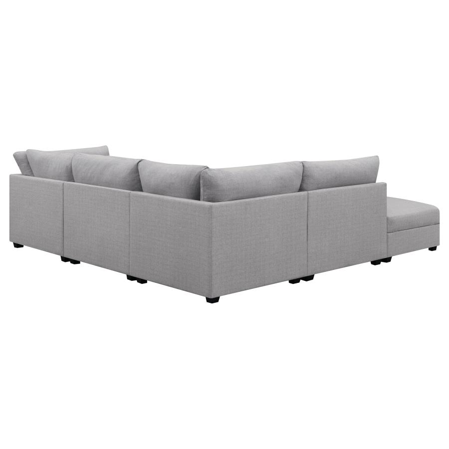 (image for) Cambria 5-piece Upholstered Modular Sectional Sofa Grey