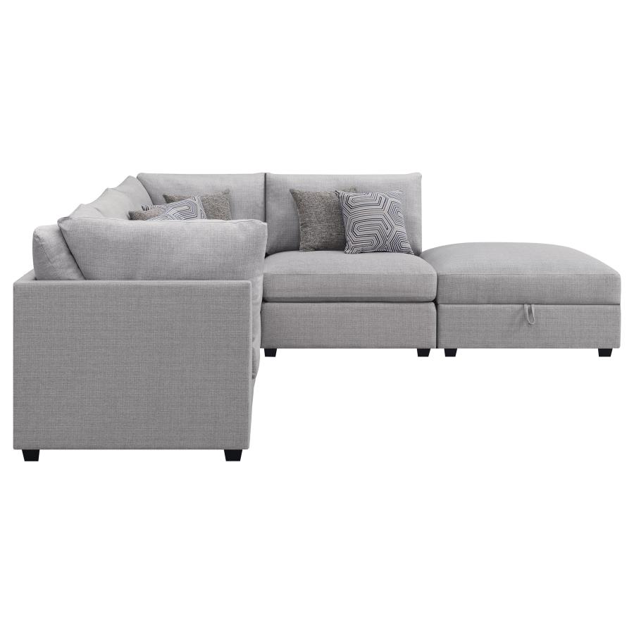 (image for) Cambria 5-piece Upholstered Modular Sectional Sofa Grey