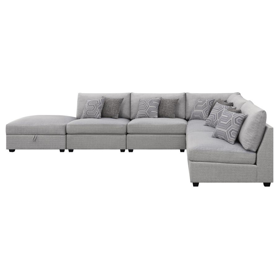 (image for) Cambria 6-piece Upholstered Modular Sectional Sofa Grey