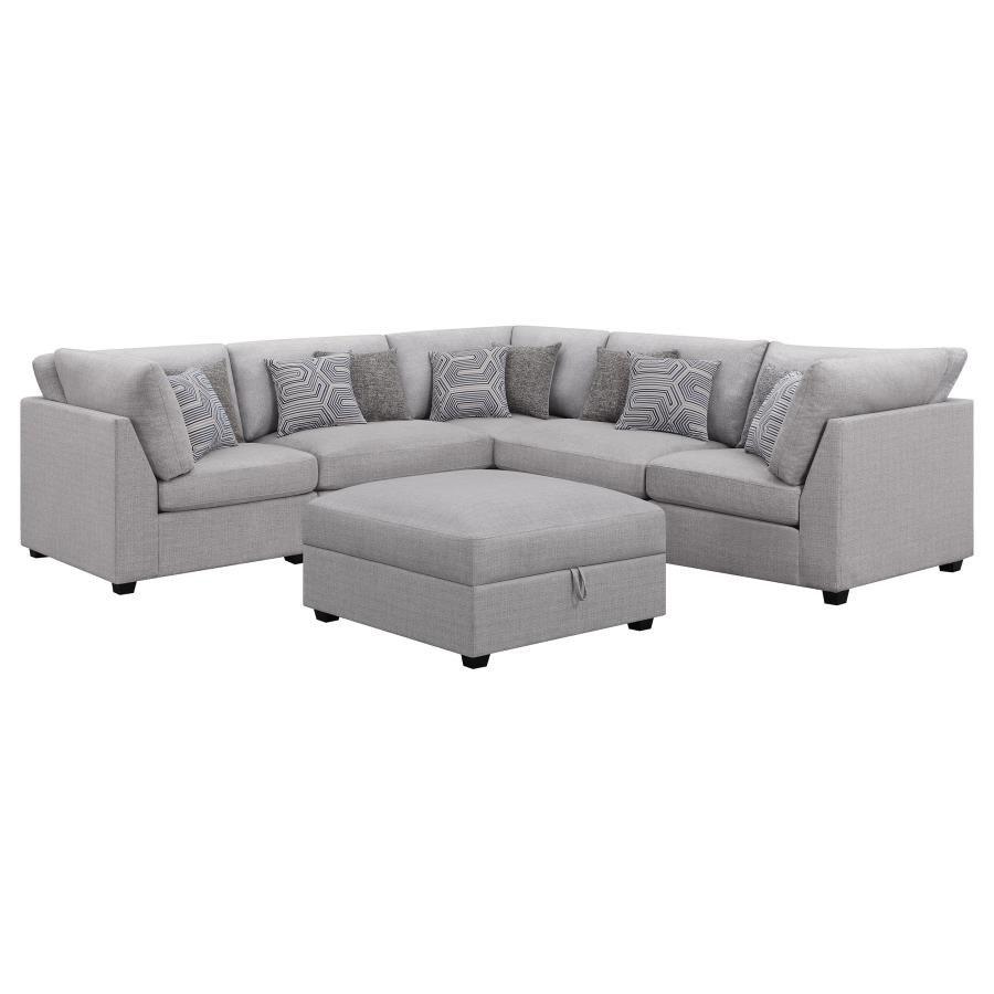 (image for) Cambria 6-piece Upholstered Modular Sectional Sofa Grey - Click Image to Close