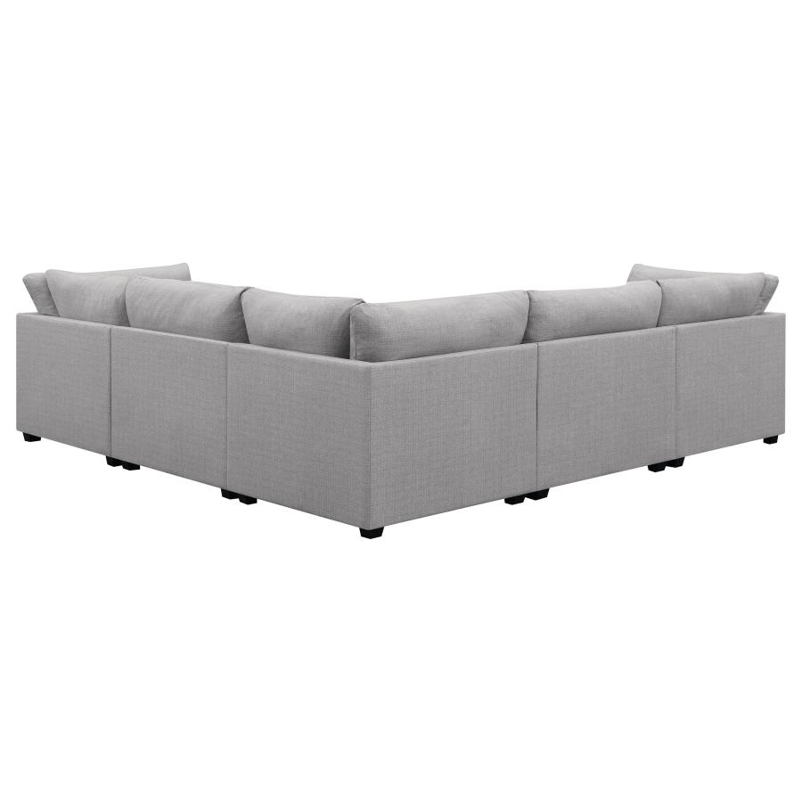 (image for) Cambria 6-piece Upholstered Modular Sectional Sofa Grey