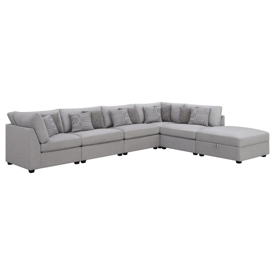 (image for) Cambria 6-piece Upholstered Modular Sectional Sofa Grey - Click Image to Close