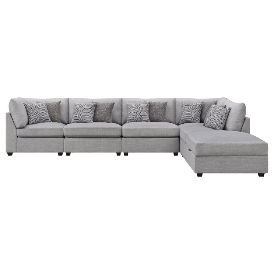 (image for) Cambria 6-piece Upholstered Modular Sectional Sofa Grey